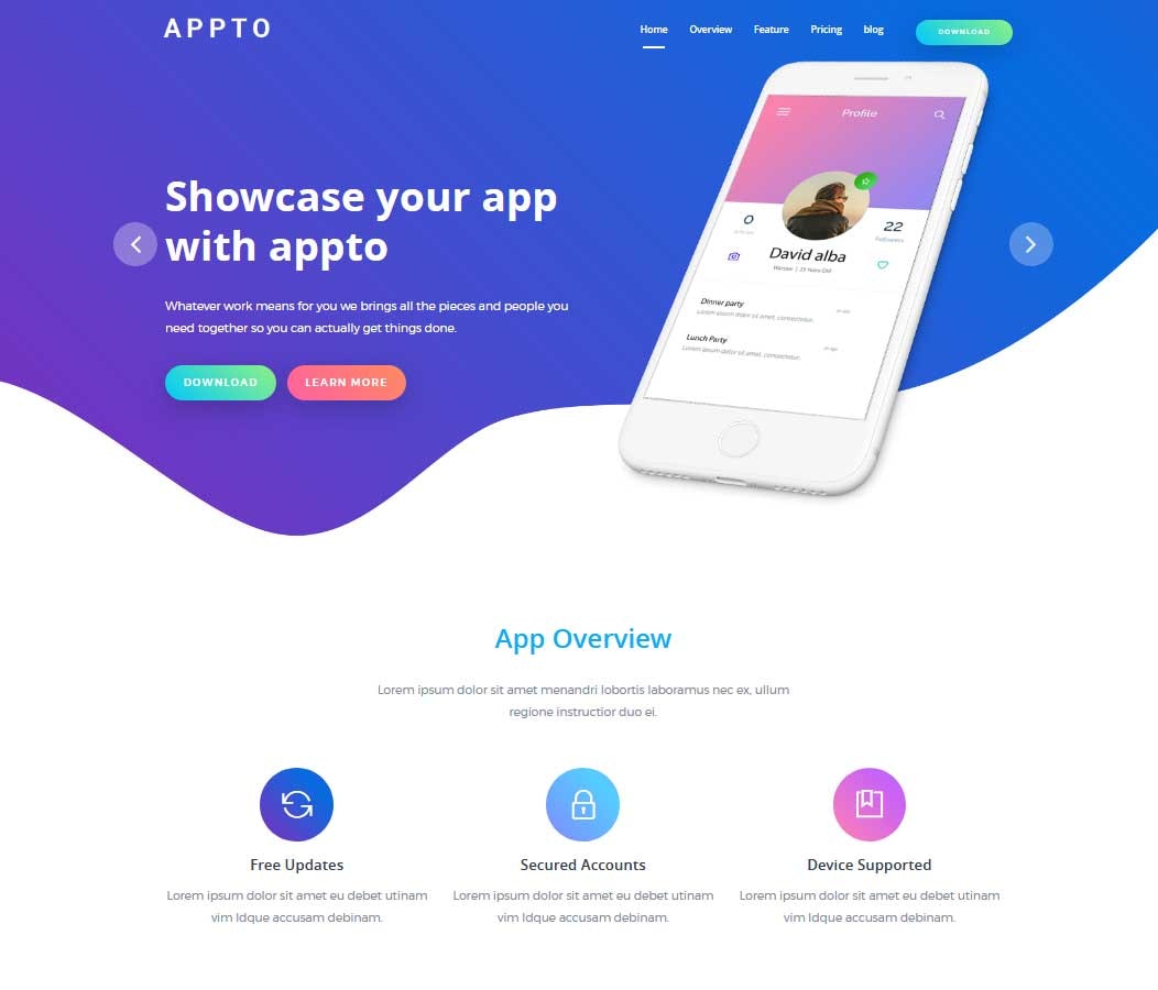 Appto- Uygulama HTML şablonunu vitrin medya 5