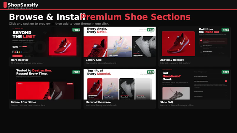 Shoe Sections & Theme Blocks screenshot 1
