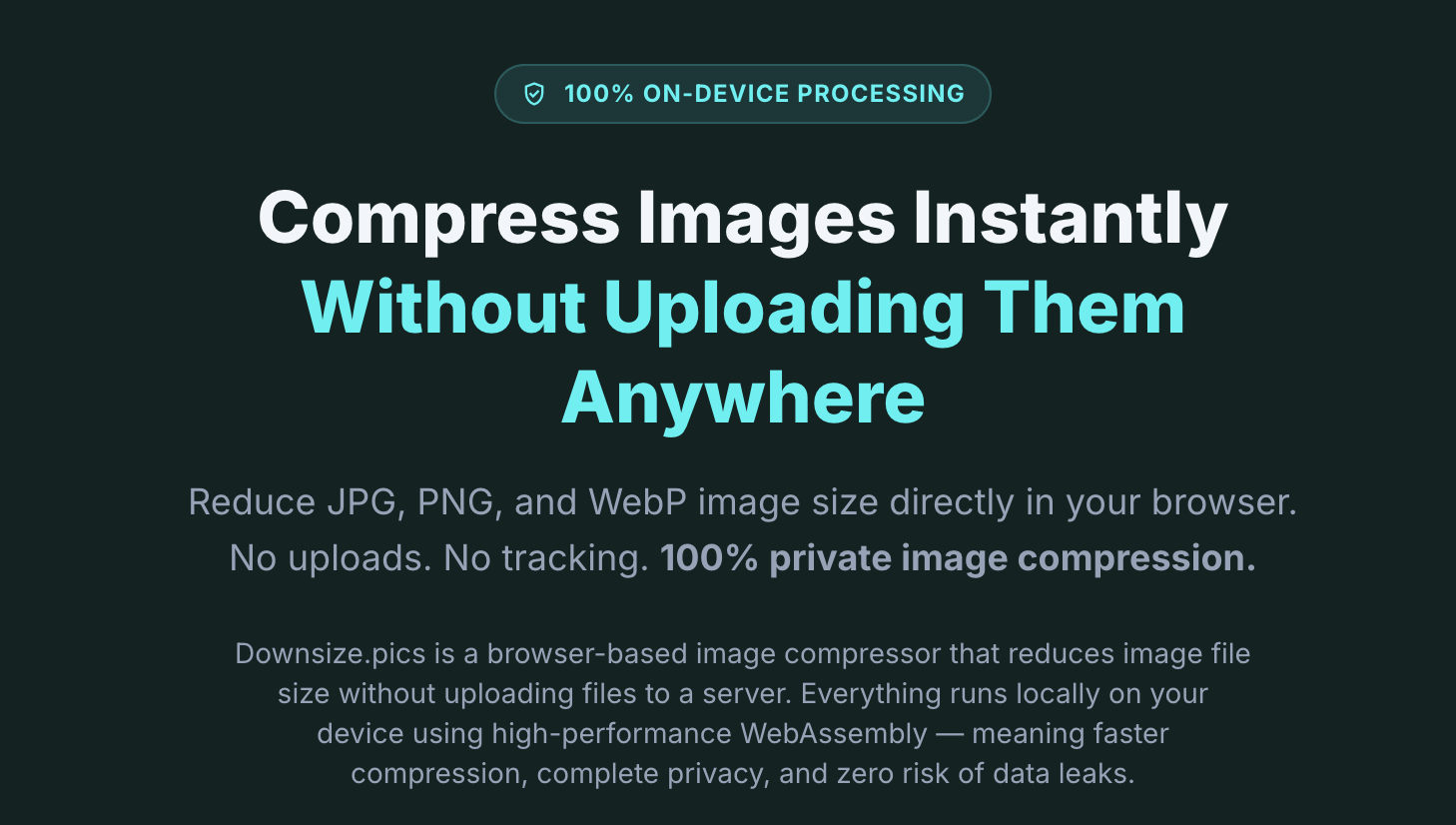 Compress Images Locally - Screenshot 2 showing product features and functionality