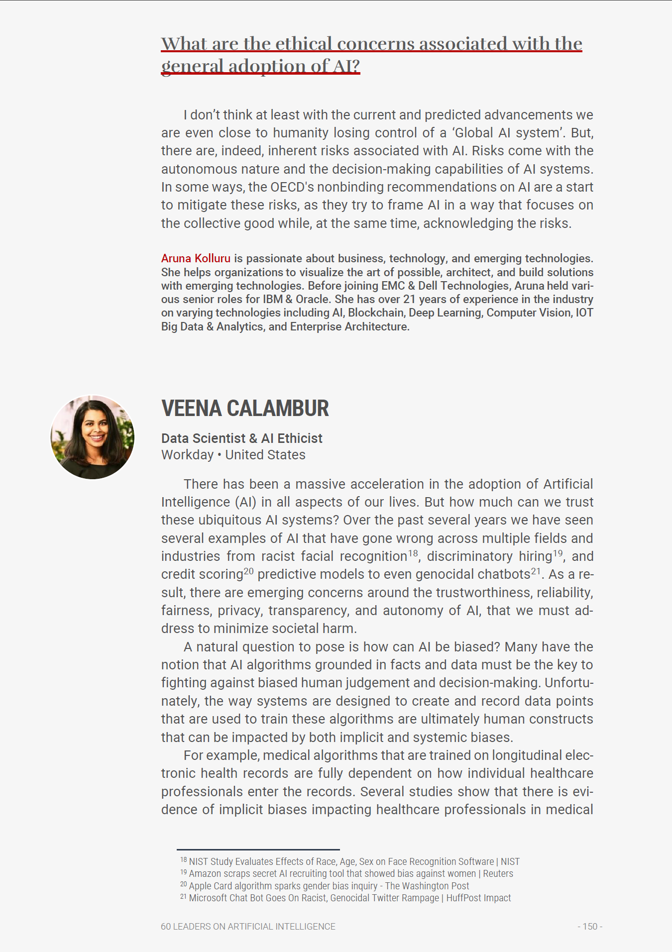 60 LEADERS ON ARTIFICIAL INTELLIGENCE - From Algorithms to Ethics. A holistic view of AI media 34