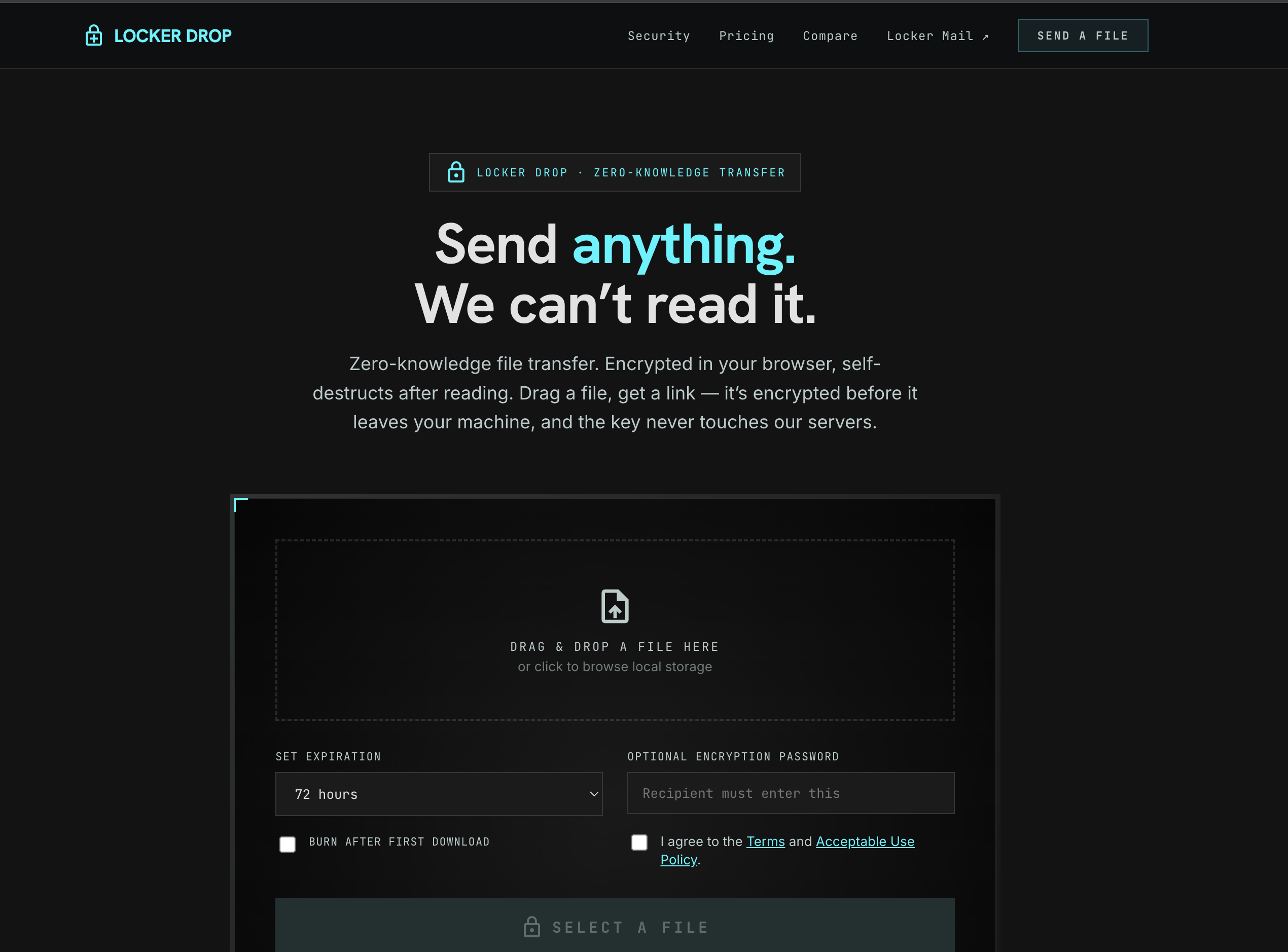 Locker Drop — encrypted file transfers gallery image