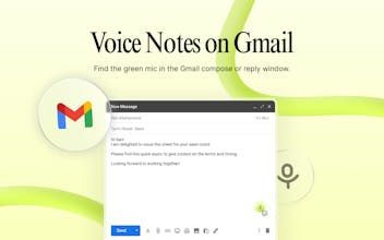 Person using voice notes in Gmail - A person using voice notes in Gmail to respond to emails, adding a personal touch with time-stamped reactions and smart AI-generated summaries.