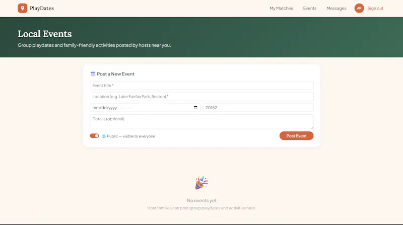 PlayDates.club - find your next playdate screenshot 5