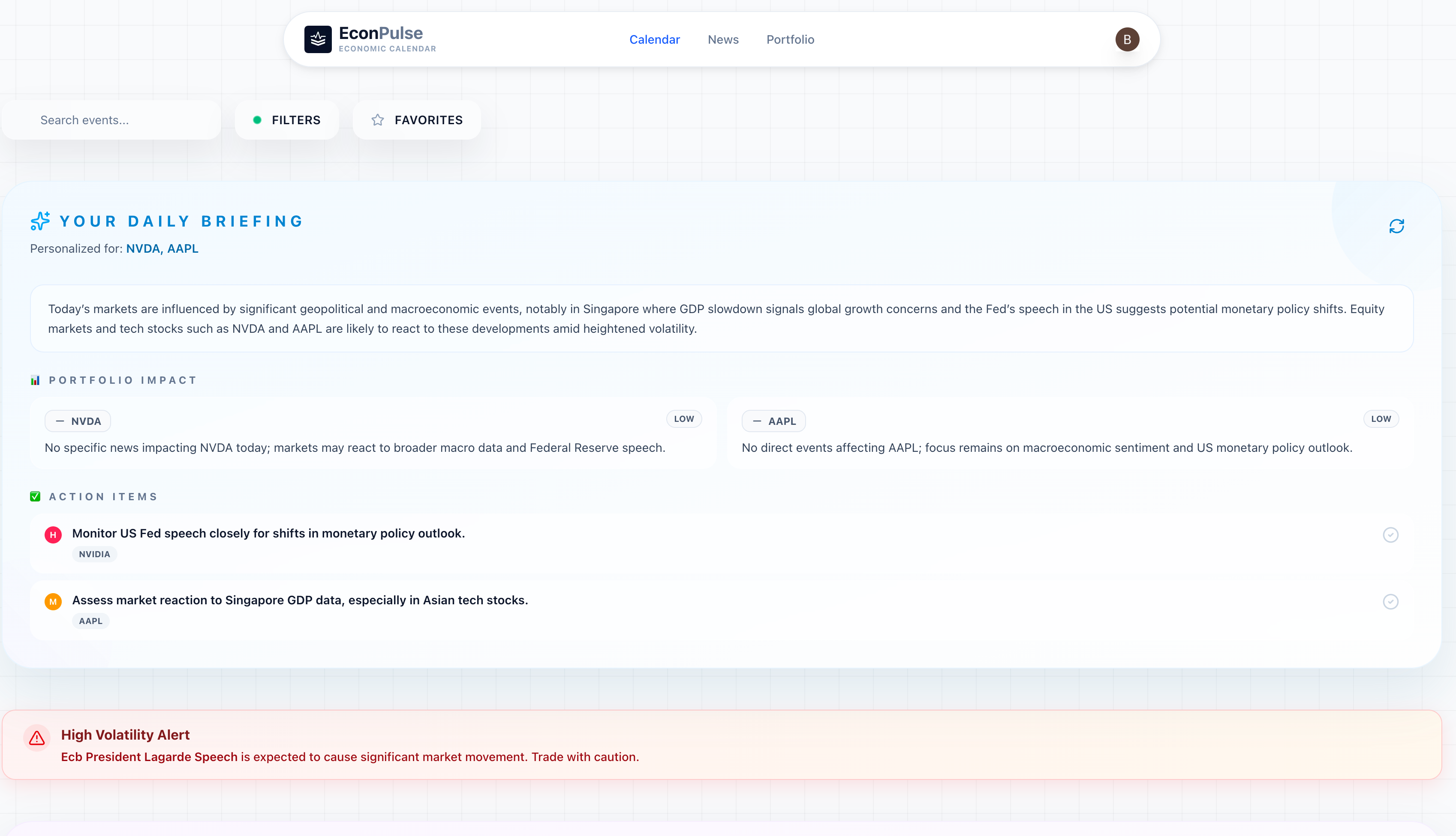 EconPulse - Screenshot 3 showing product features and functionality