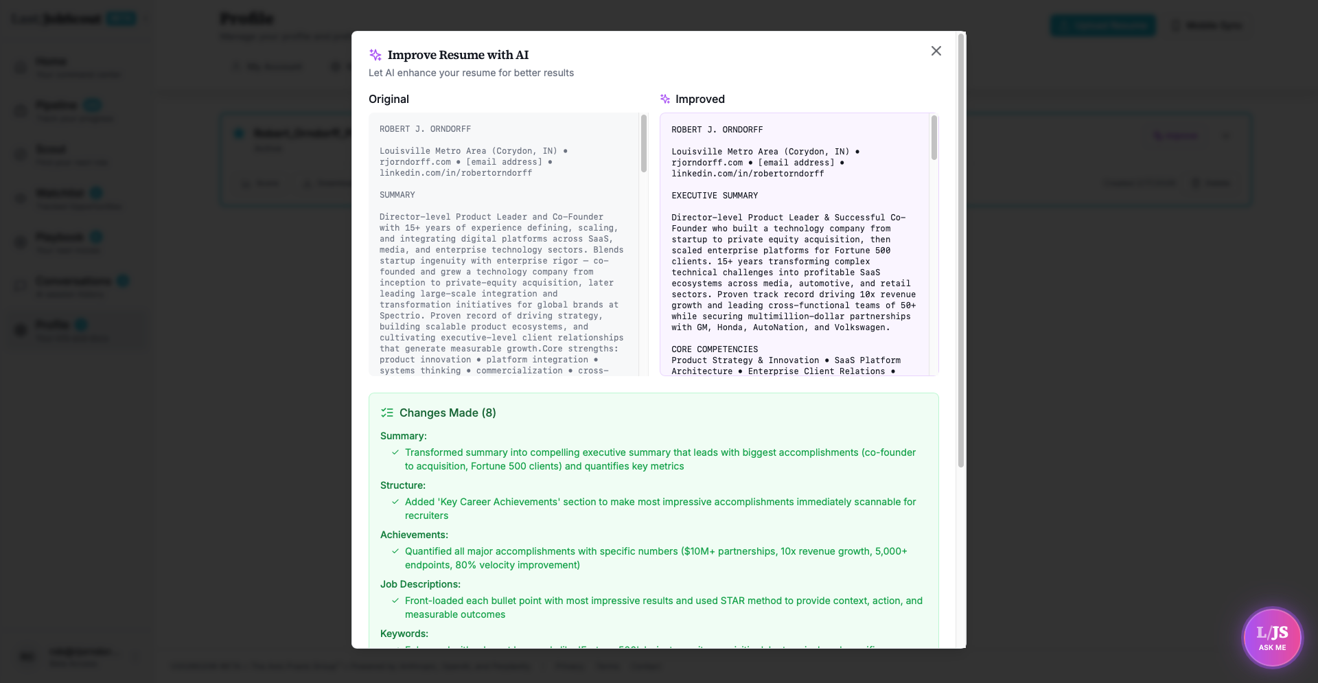 Last/JobScout - Screenshot 5 showing product features and functionality