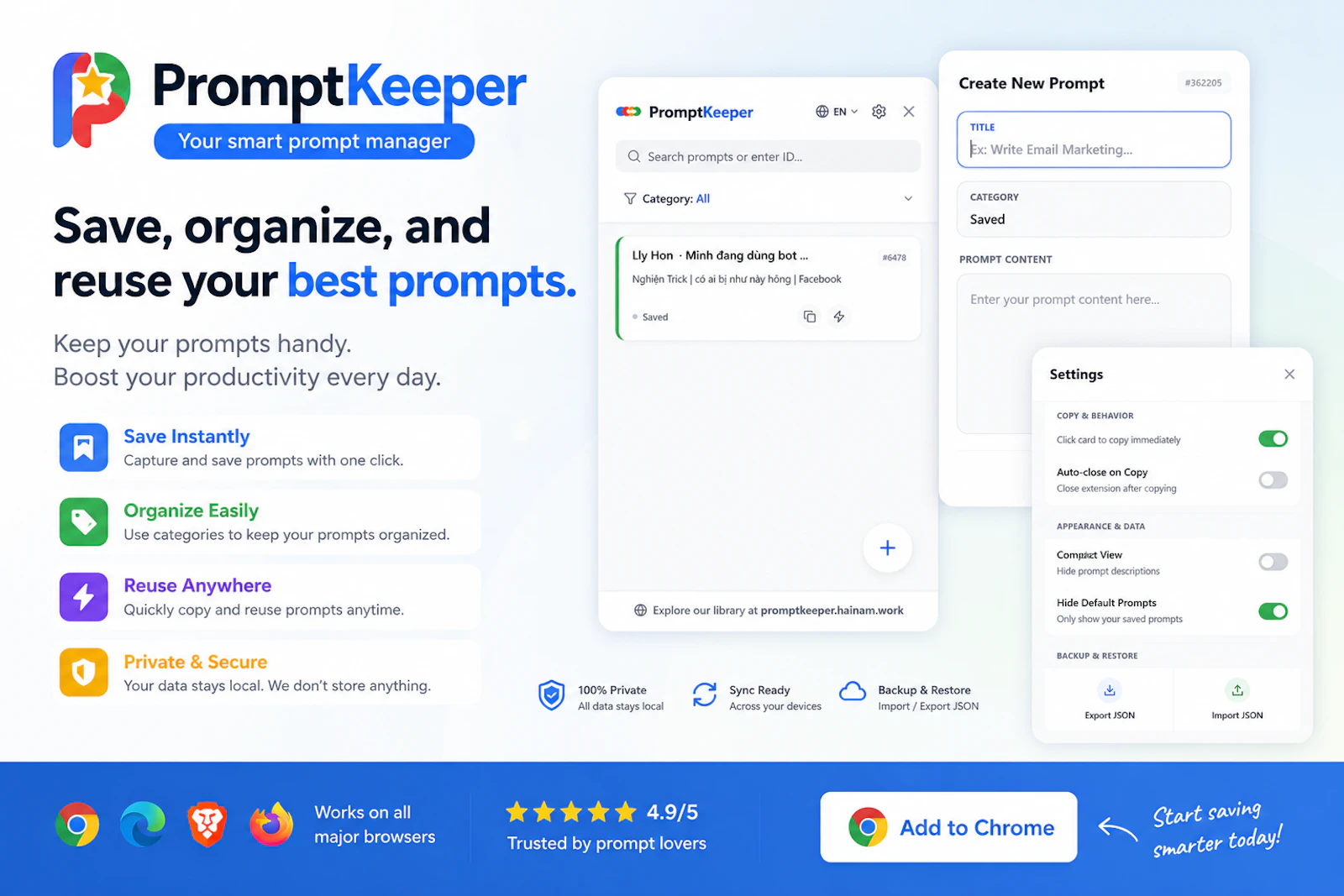 Prompt Keeper - AI Prompt Manager screenshot 1