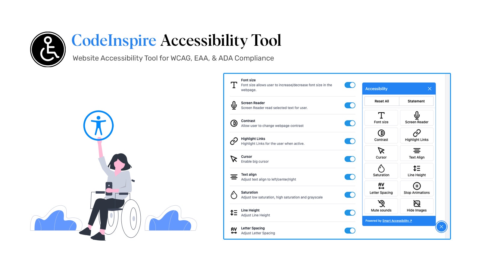 Codeinspire可访问性工具 - WCAG，EAA和ADA合规性的网站可访问性工具媒体1