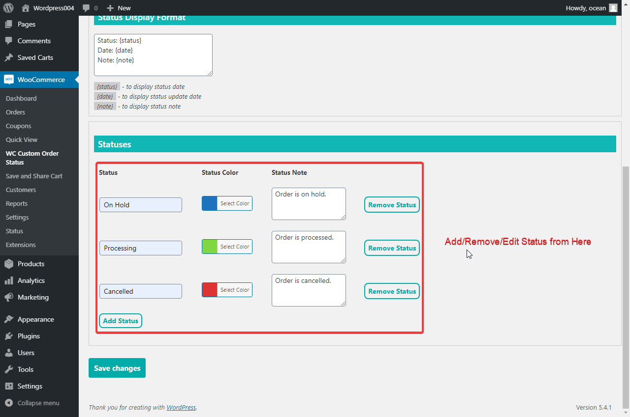 Custom Order Status Product WooCommerce gallery image