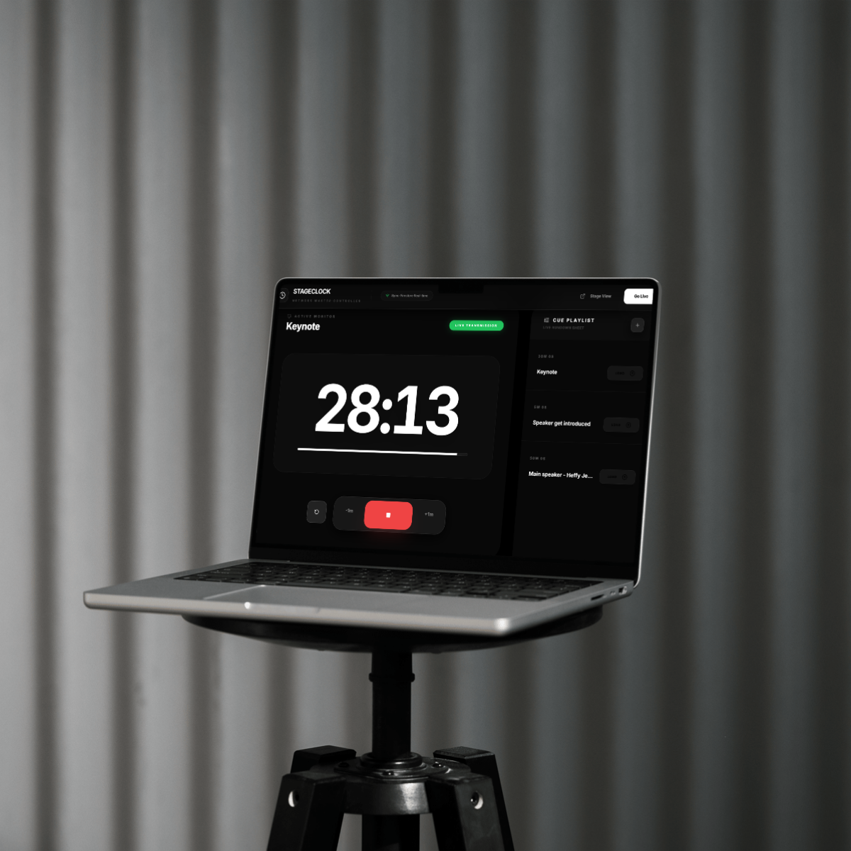 StageClock - Main product screenshot demonstrating key features and user interface