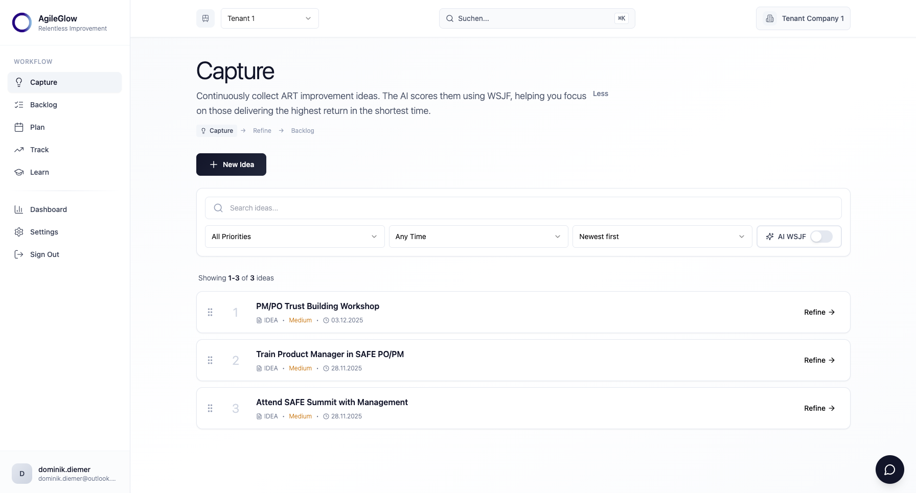 AgileGlow screenshot 2