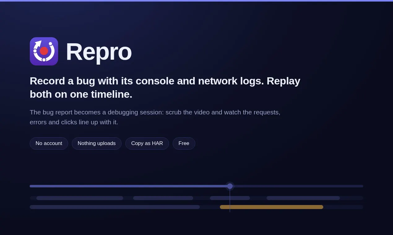 Repro — Capture & replay frontend bugs gallery image