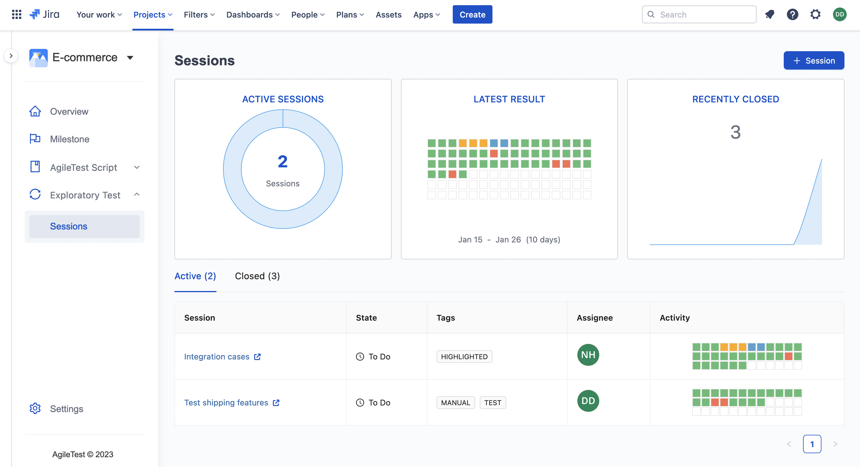 Média Gestion des tests Agiletest pour Jira 1