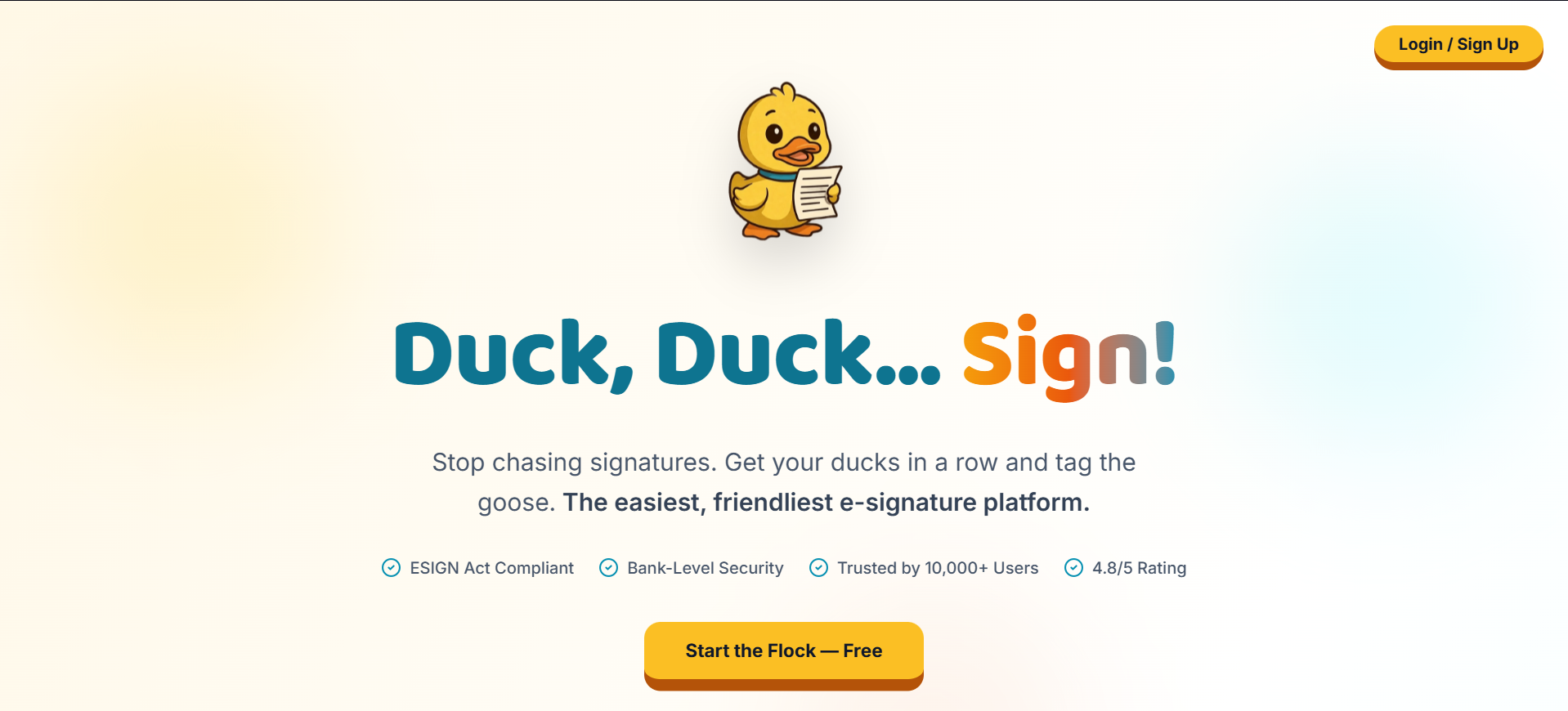 Duck Duck Sign! - Main product screenshot demonstrating key features and user interface