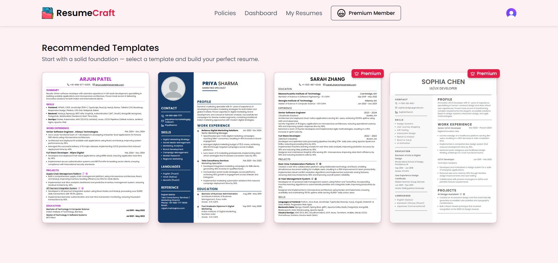 Resume Craft - สร้างประวัติย่อที่ปรับแต่งได้อย่างสมบูรณ์ด้วย AI media 2