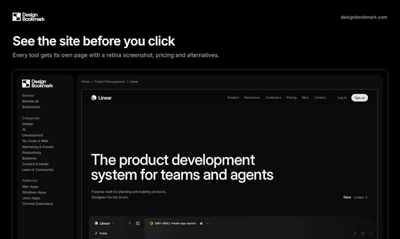 DesignBookmark screenshot 2