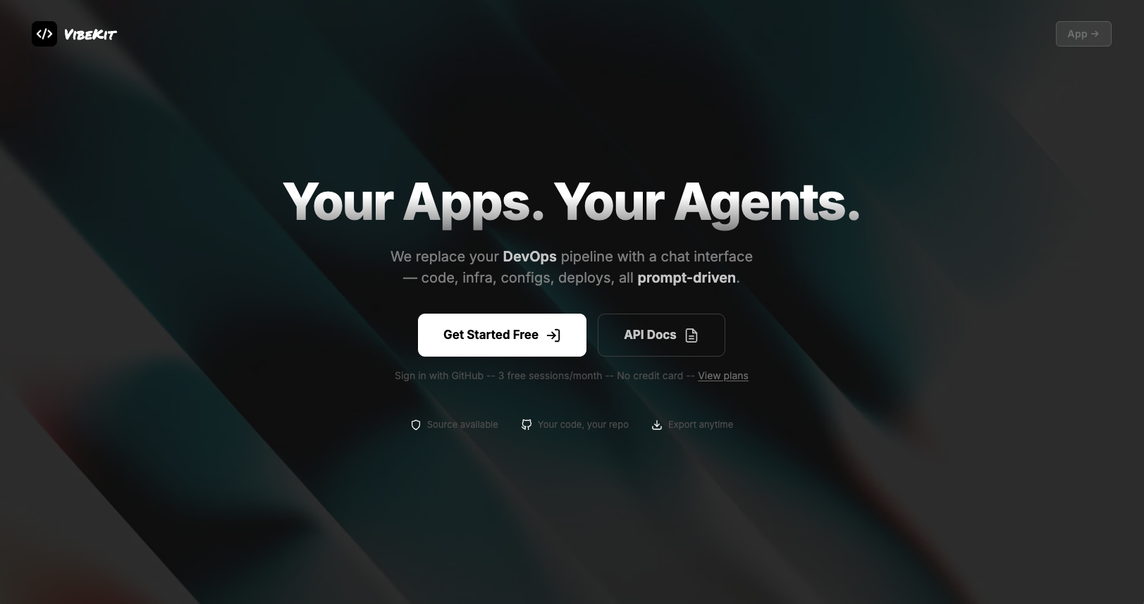 VibeKit - Main product screenshot demonstrating key features and user interface