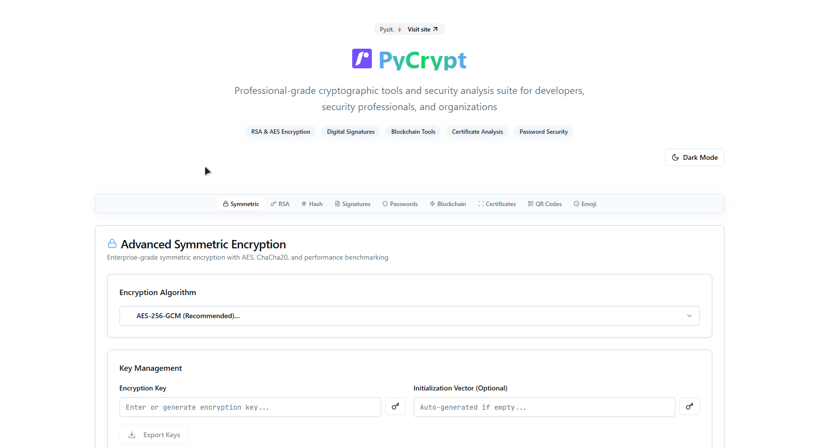 Pycrypt द्वारा pyzit - क्रिप्टोग्राफिक उपकरण media 3