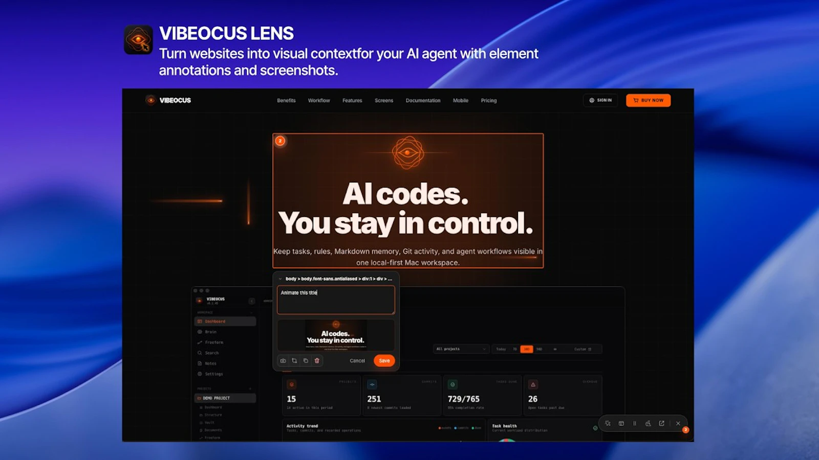 Vibeocus Lens screenshot 1 (video preview)