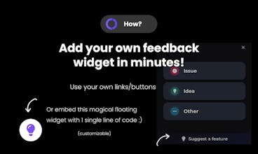 Bug report tracking feature of the quick-setup feedback widget