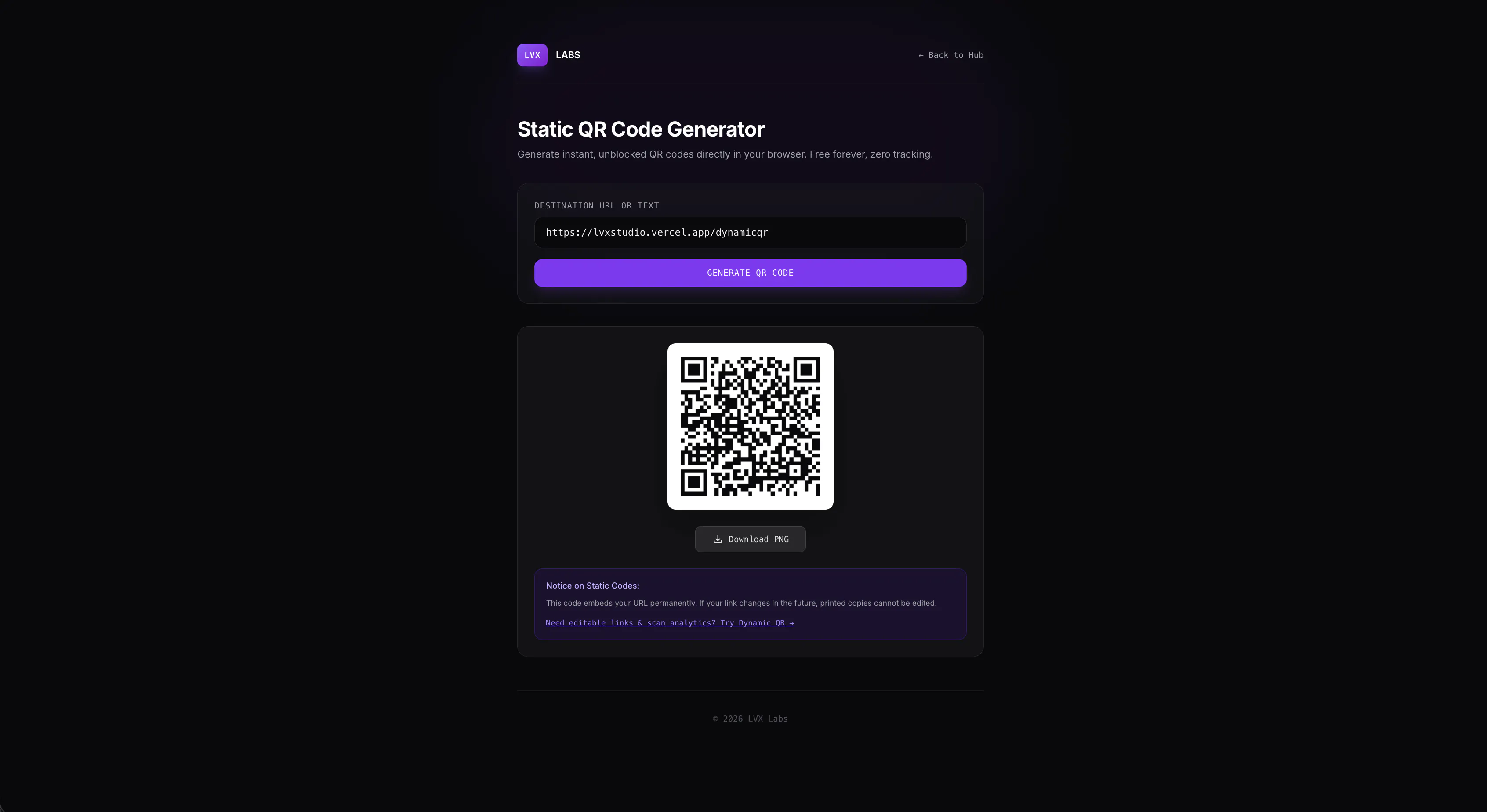 LVX Dynamic QR gallery image