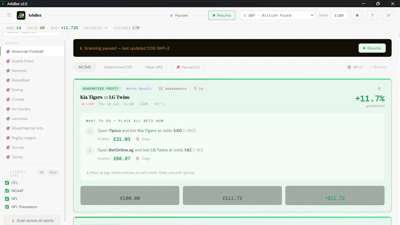 ArbiBet — Find Guaranteed Profits screenshot 3