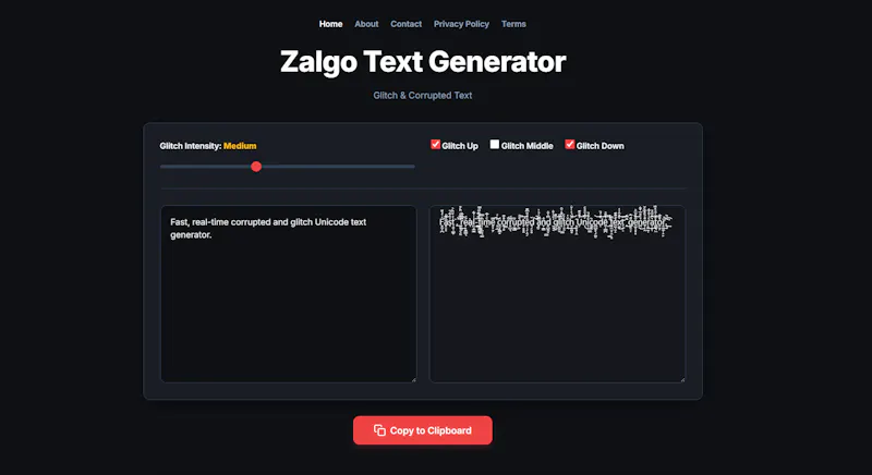 Zalgo Text Generator screenshot 3