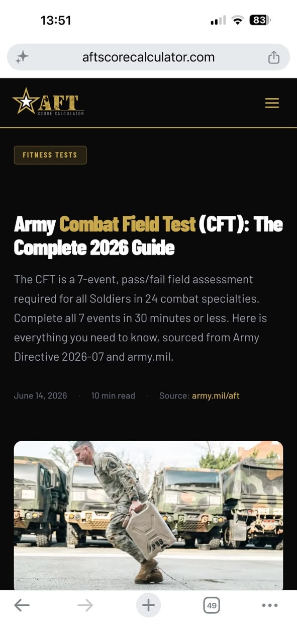 Army Fitness Test Calculator gallery image