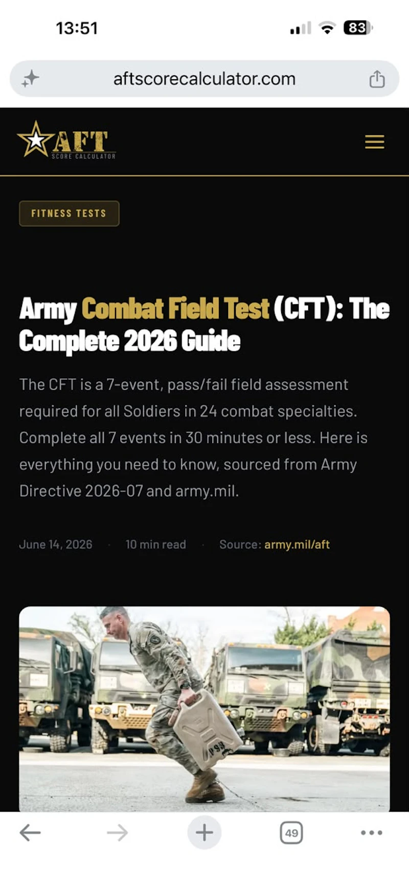 Army Fitness Test Calculator screenshot 4