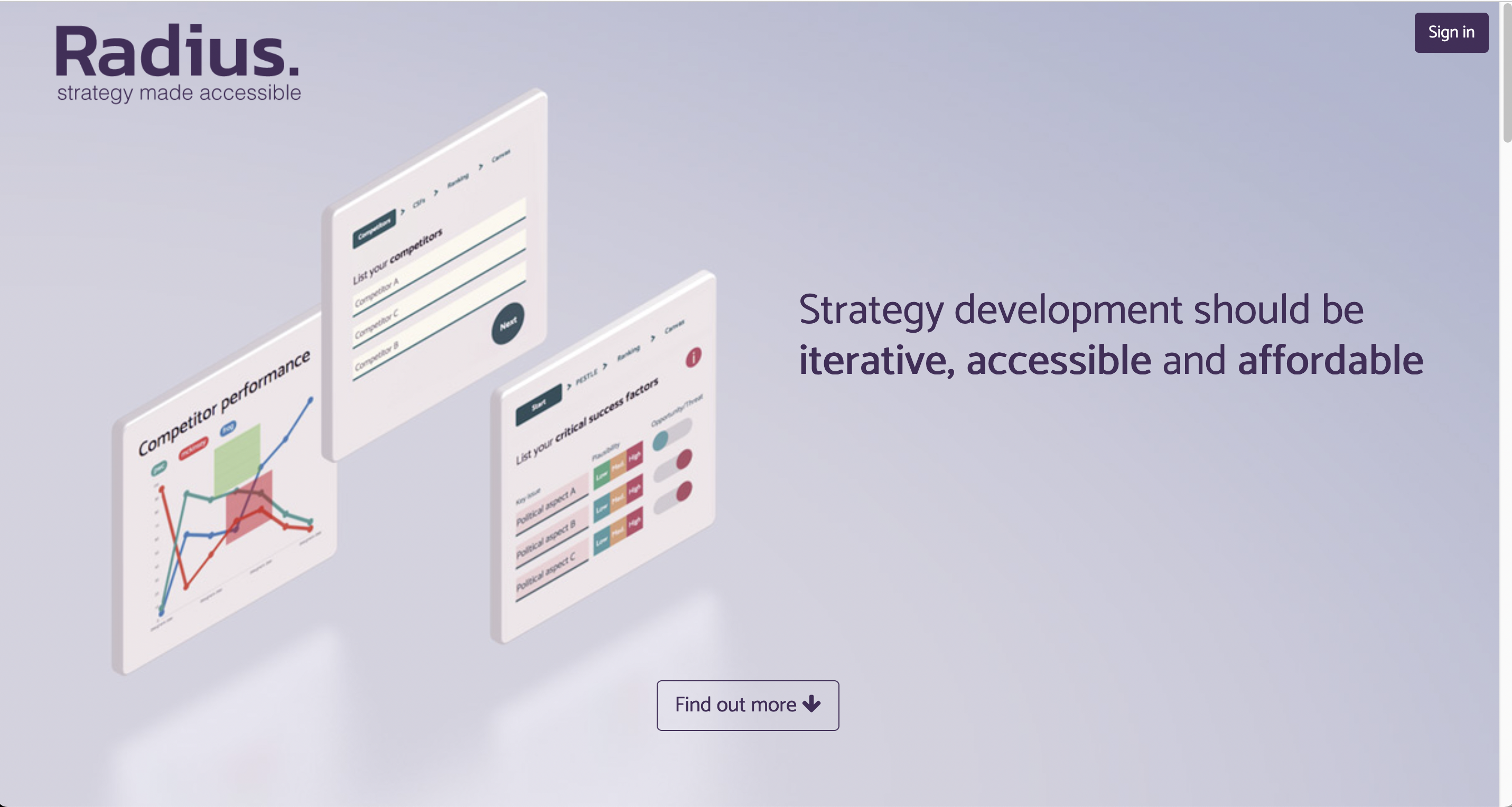 Radius strategy app gallery image