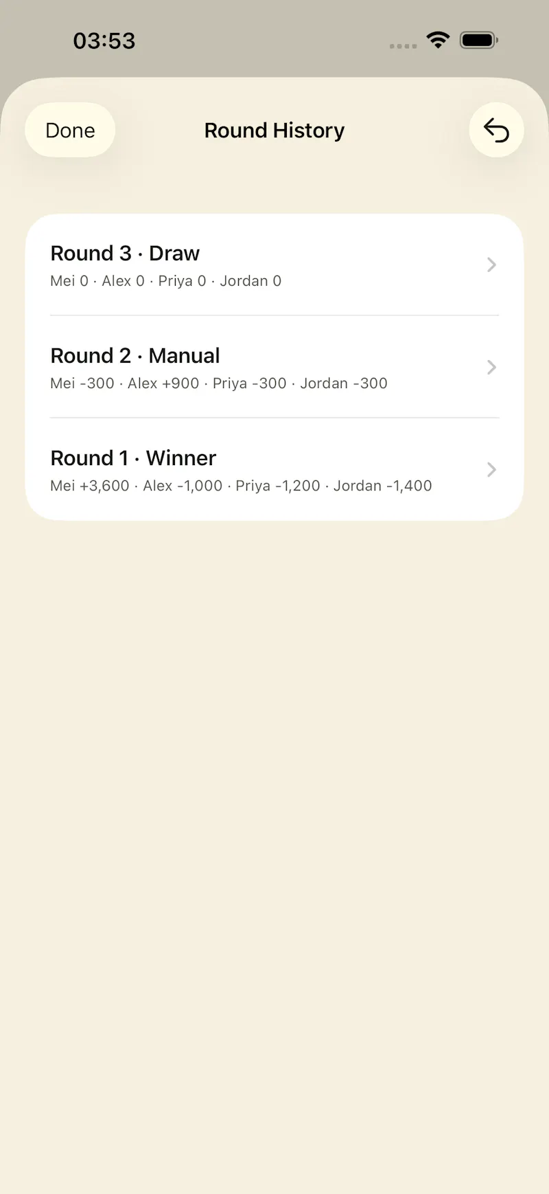 TileLedger Mahjong Score screenshot 3
