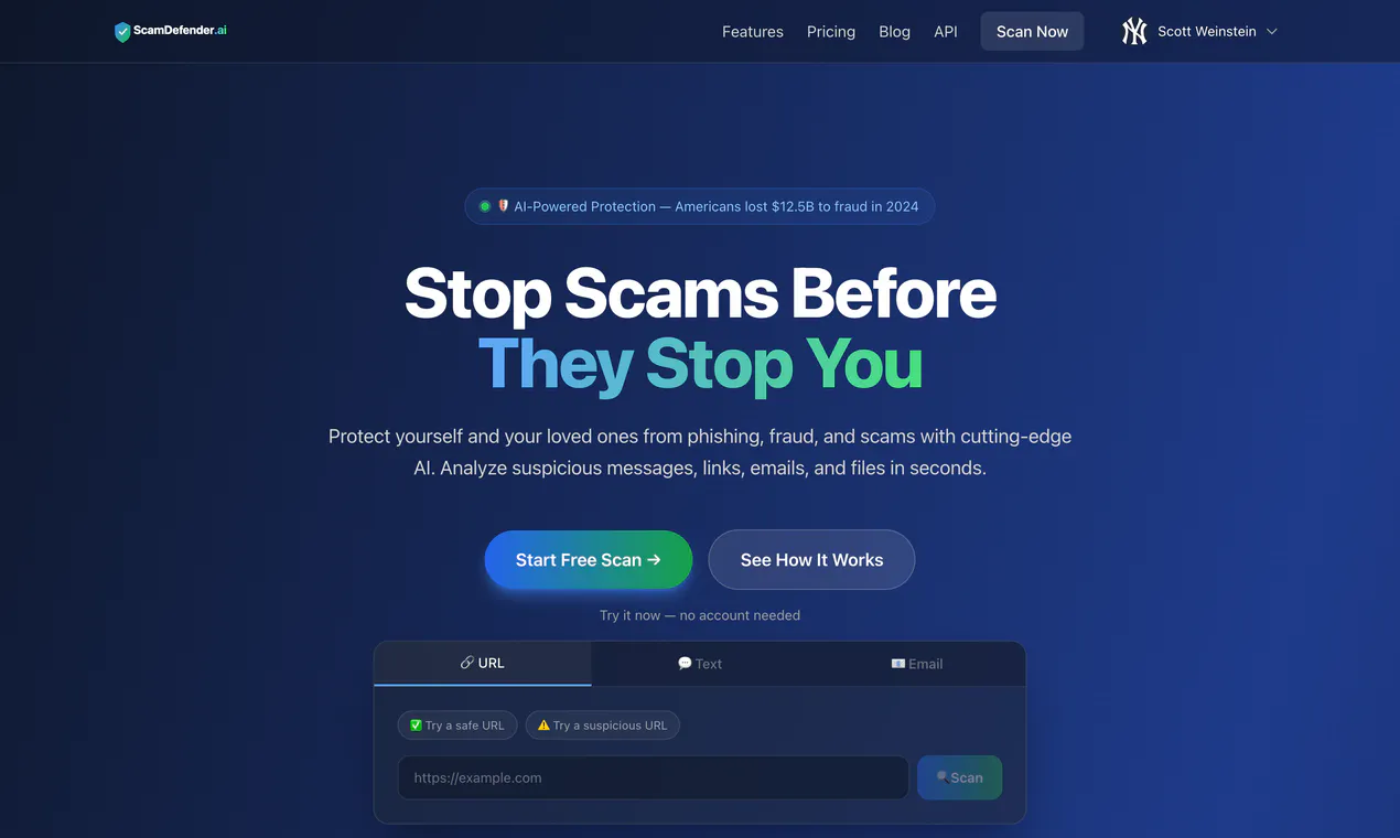 ScamDefender.ai product banner