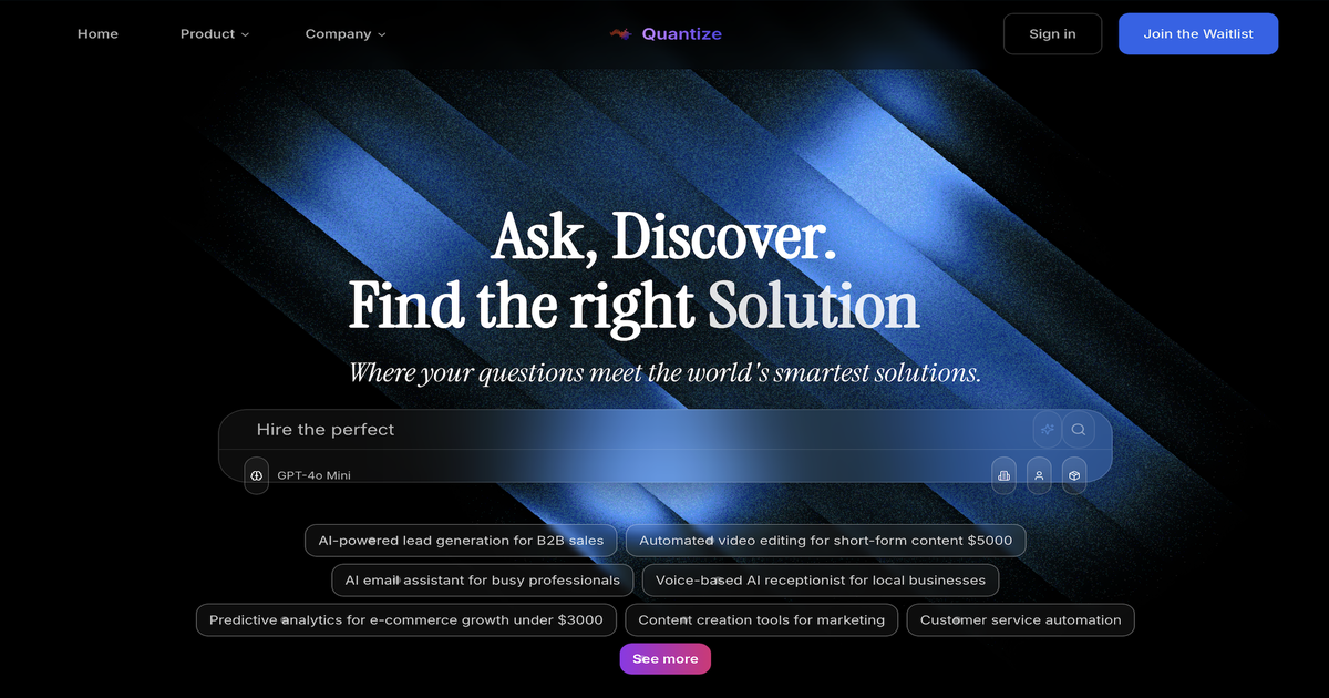 Quantize - Main product screenshot demonstrating key features and user interface