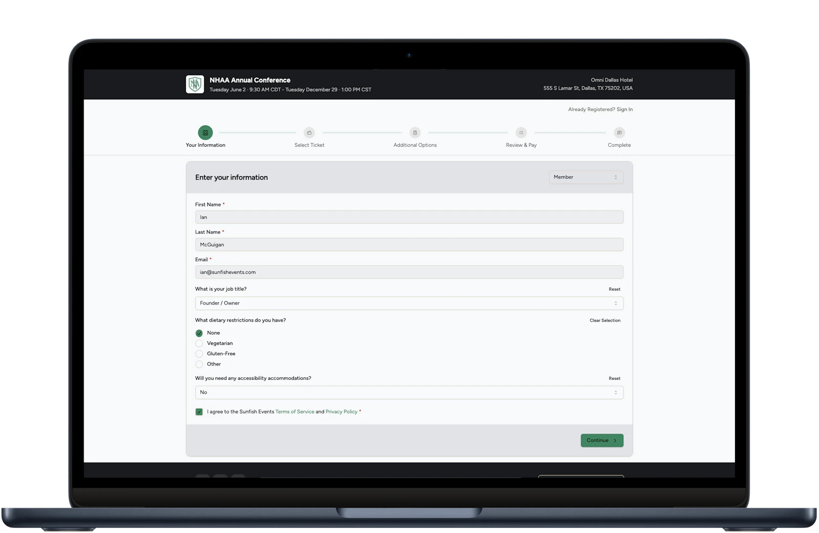 Sunfish Events screenshot 4
