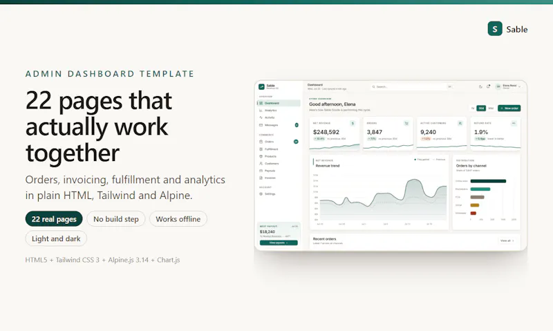 Sable Dashboard screenshot 1
