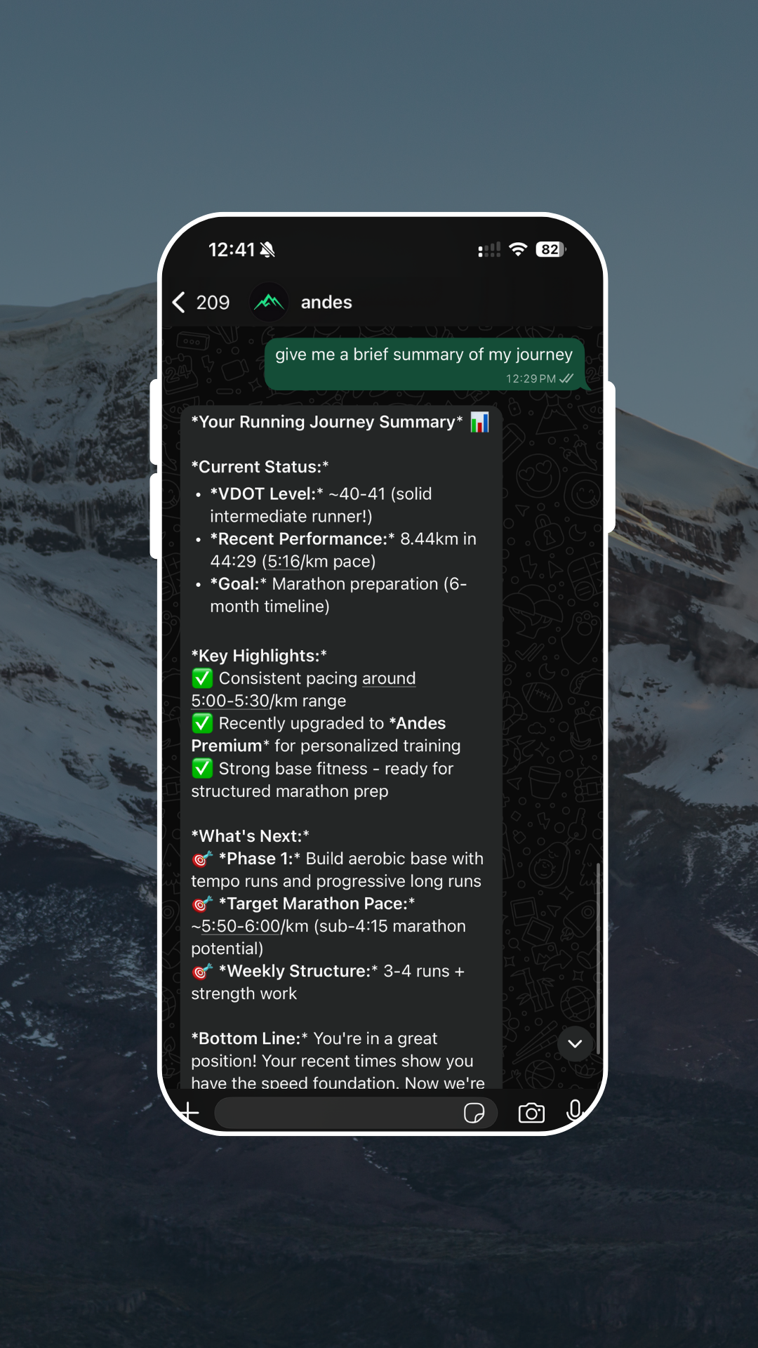 Andes Your AI Running Coach on WhatsApp gallery image