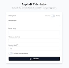 Asphalt Calculator gallery image