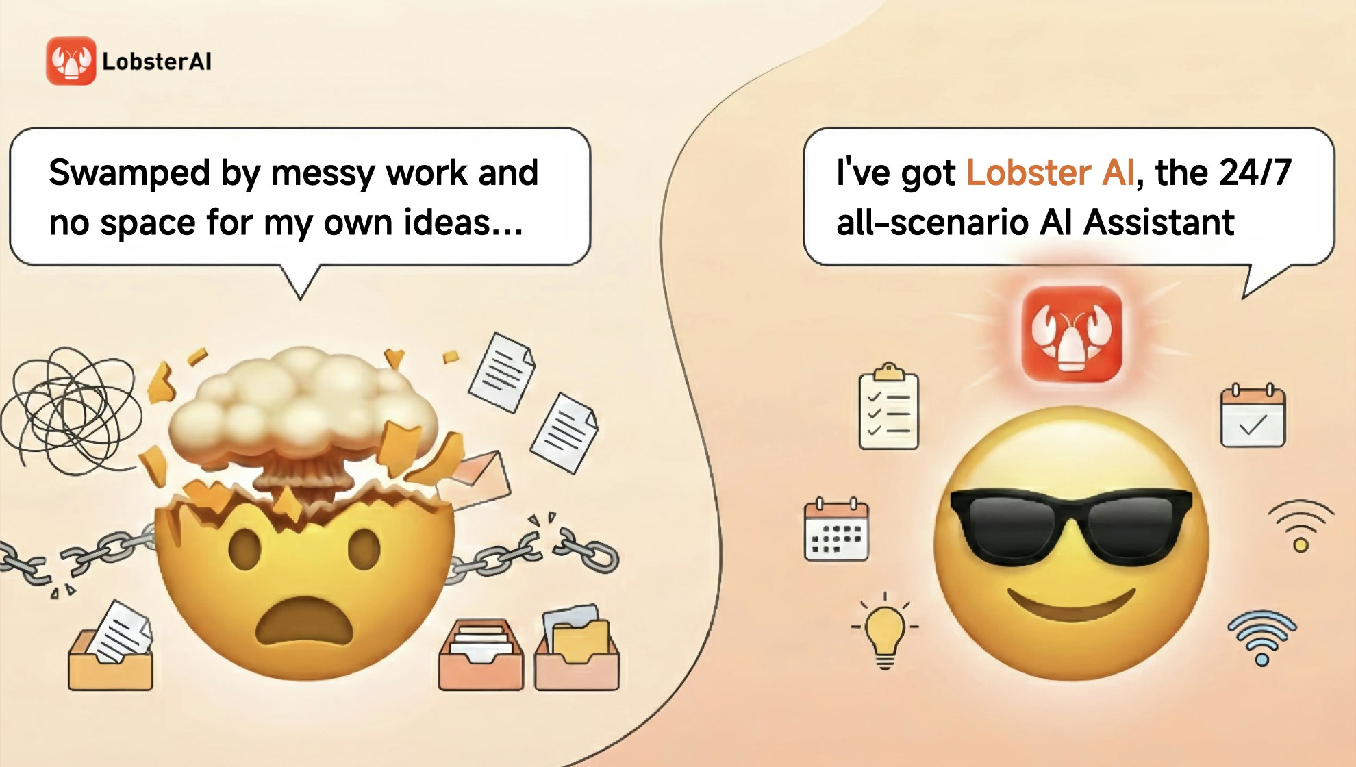 LobsterAI  - Main product screenshot demonstrating key features and user interface