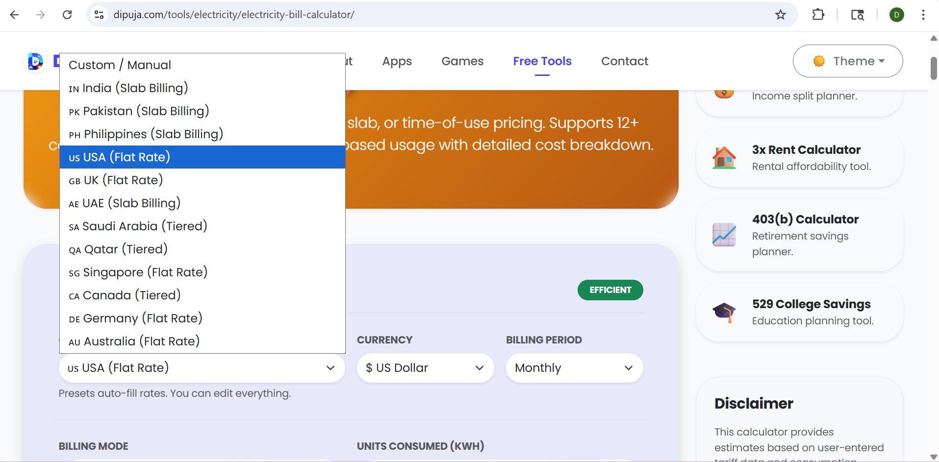 Global Electricity Bill Calculator gallery image