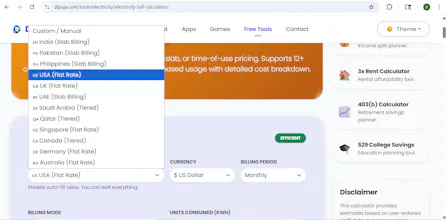 Global Electricity Bill Calculator gallery image