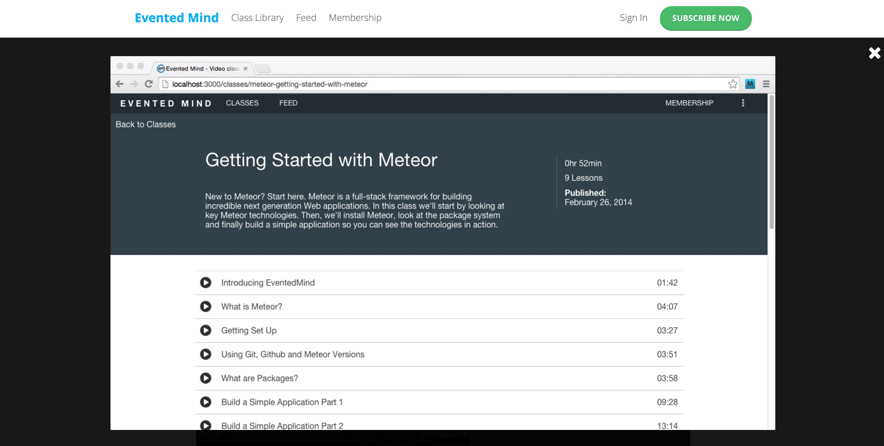 Evented Mind - Javascript and Meteor classes