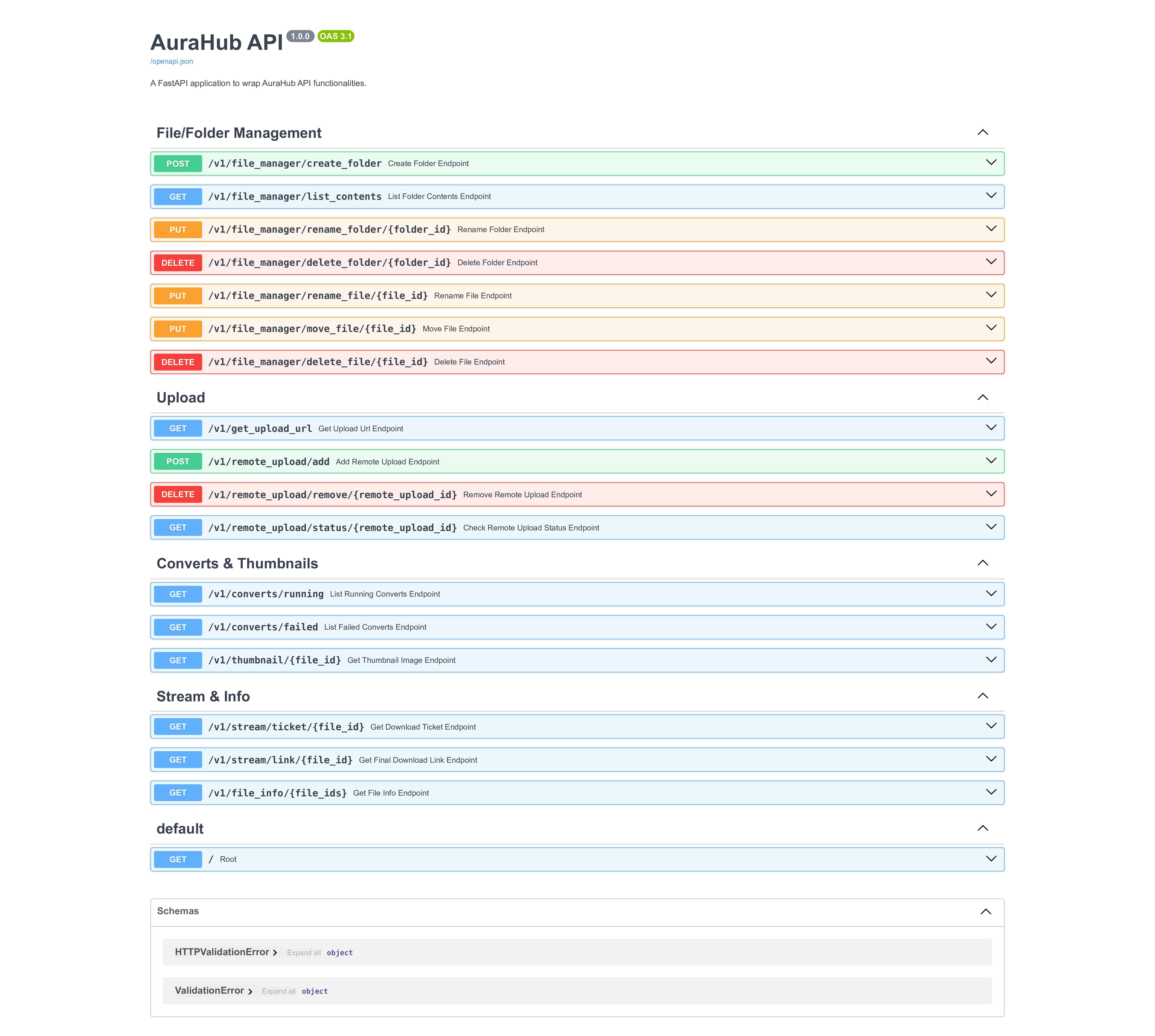 API Aurahub