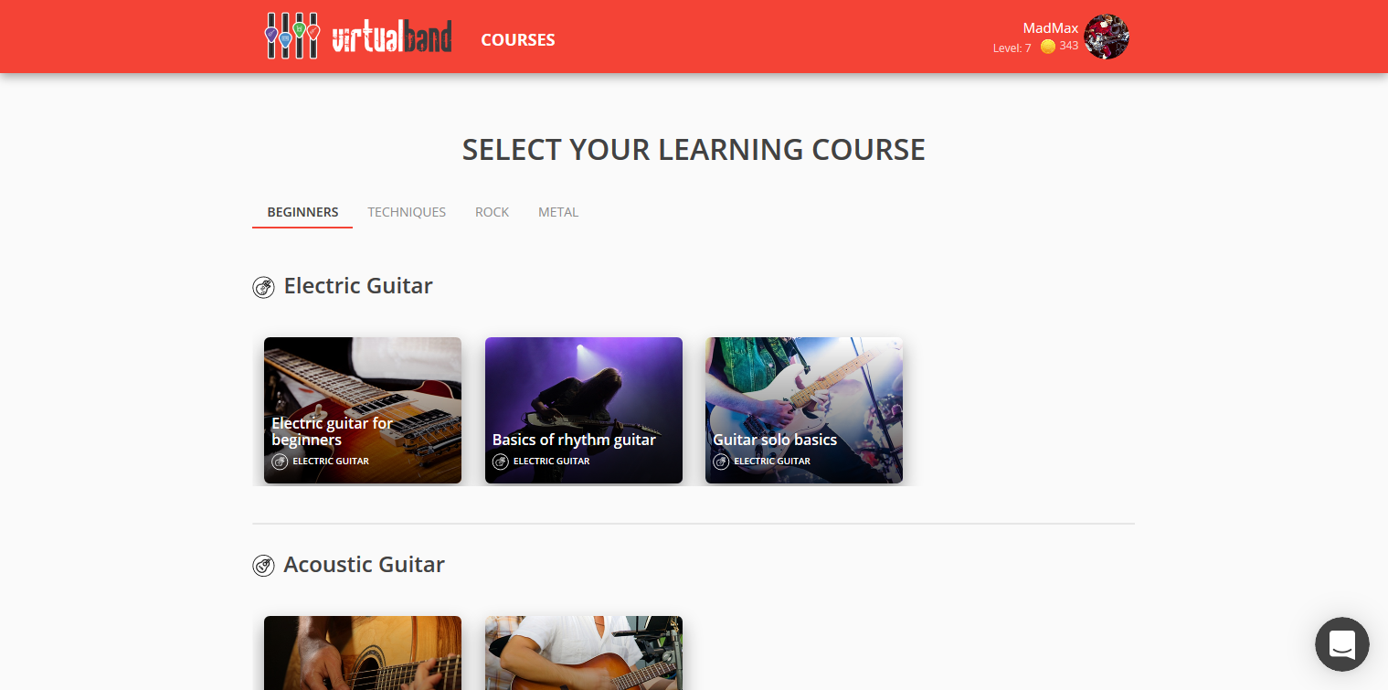 VirtualBand Guitar Bass Drums Lessons gallery image