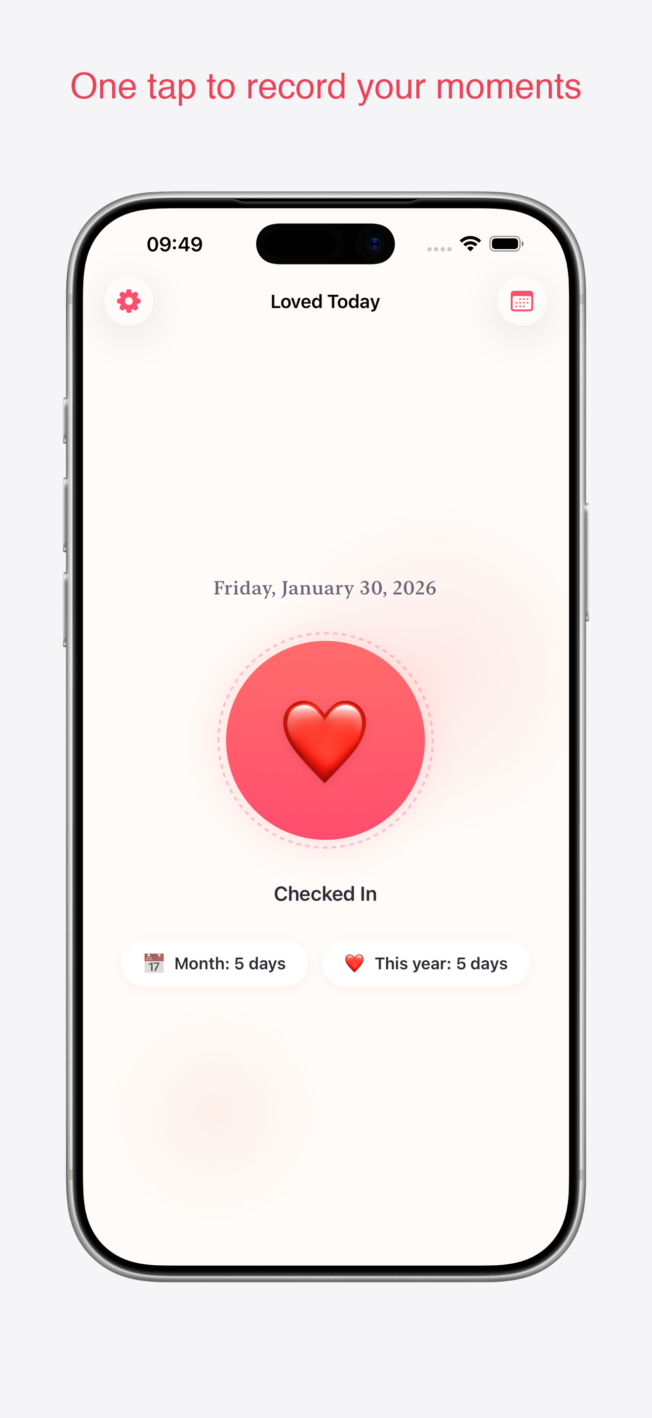 Loved Today - Main product screenshot demonstrating key features and user interface