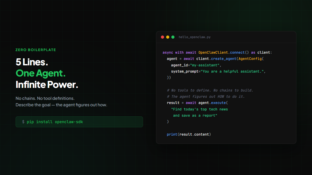 openclaw-sdk - Screenshot 2 showing product features and functionality