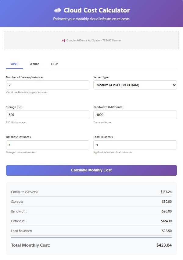 Cloud Cost Calculator