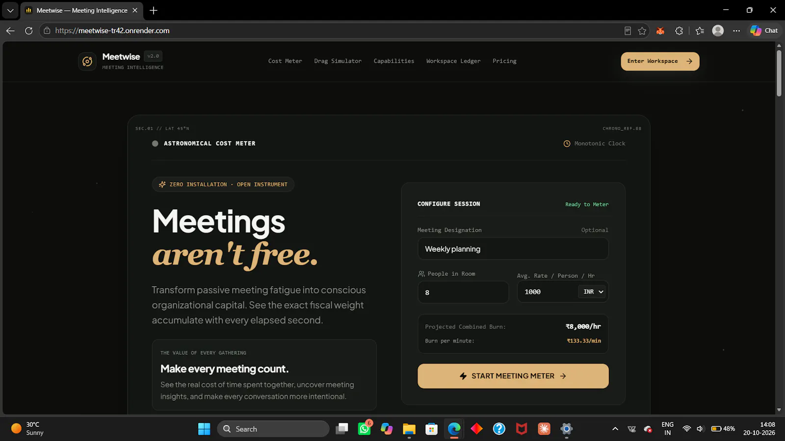 Meetwise screenshot 1
