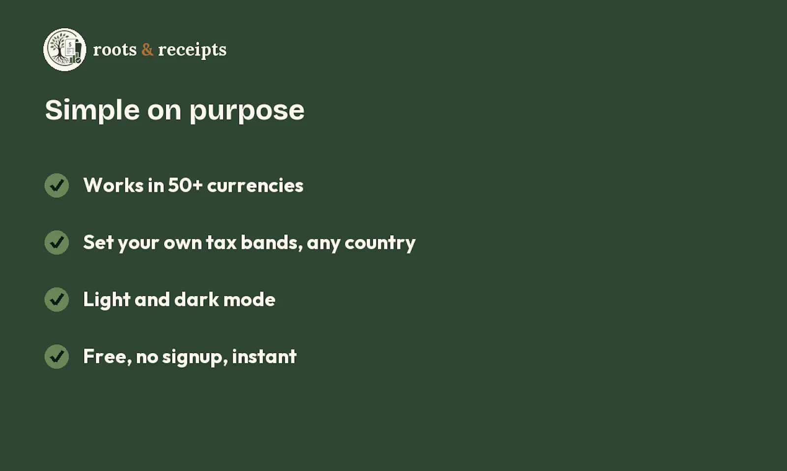 Roots & Receipts Tax Calculator screenshot 3