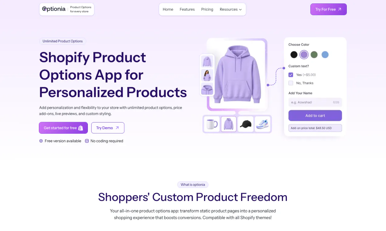 Optionia Product Options App gallery image