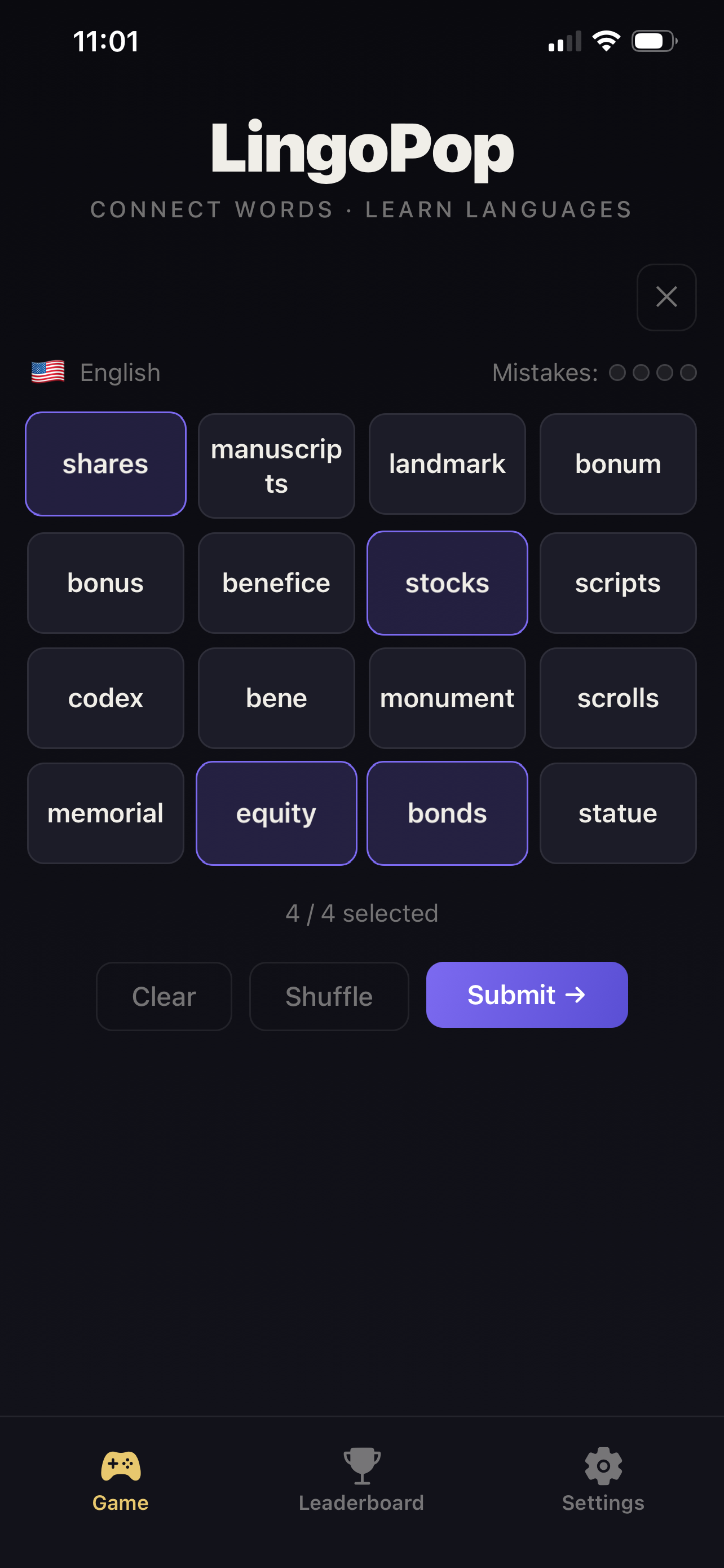 LingoPop — NYT Connections in 195+ Lang media 1