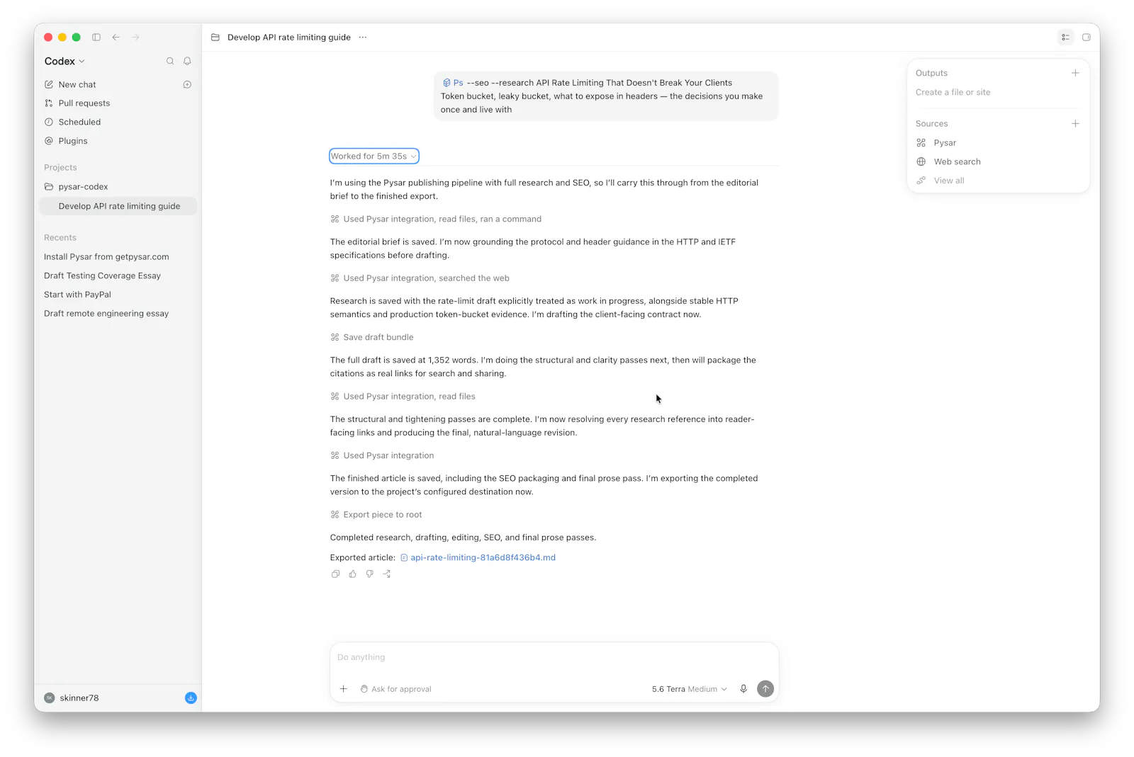Pysar Writing Assistant screenshot 2